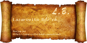 Lazarovits Bánk névjegykártya